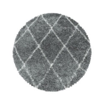 Ayyildiz, Kusový koberec Alvor Shaggy 3401 grey kruh, 80x80 (priemer) kruh, šedá, obývacia izba