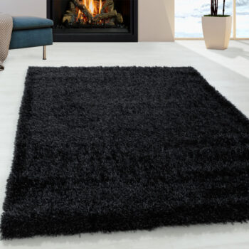 Ayyildiz, Kusový koberec Brilliant Shaggy 4200 Black, 240x340, čierna, obývacia izba