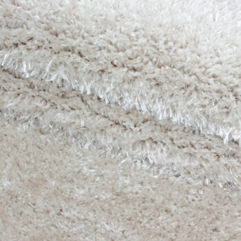 Ayyildiz, Kusový koberec Brilliant Shaggy 4200 Natur kruh, 80x80 (priemer) kruh, biela, obývacia izba