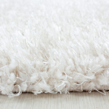 Ayyildiz, Kusový koberec Brilliant Shaggy 4200 Natur kruh, 80x80 (priemer) kruh, biela, obývacia izba