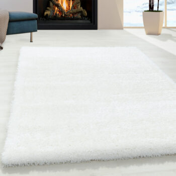 Ayyildiz, Kusový koberec Brilliant Shaggy 4200 Snow, 240x340, biela, obývacia izba