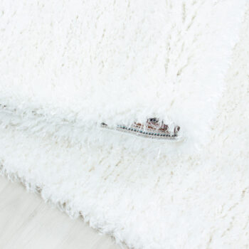 Ayyildiz, Kusový koberec Brilliant Shaggy 4200 Snow kruh, 160x160 (priemer) kruh, biela, obývacia izba