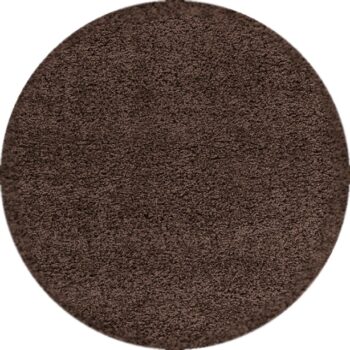 Ayyildiz, Kusový koberec Dream Shaggy 4000 Brown kruh, 120x120 (priemer) kruh, hnedá, obývacia izba