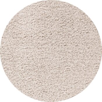 Ayyildiz, Kusový koberec Dream Shaggy 4000 Cream kruh, 80x80 (priemer) kruh, biela, obývacia izba