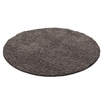 Ayyildiz, Kusový koberec Dream Shaggy 4000 taupe kruh, 120x120 (priemer) kruh, hnedá, obývacia izba