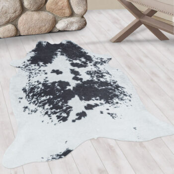 Ayyildiz, Kusový koberec Etosha 4114 black (tvar kožušiny), 100x135 tvar kožešiny, čiernobiela, chodba / predsieň