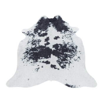 Ayyildiz, Kusový koberec Etosha 4114 black (tvar kožušiny), 100x135 tvar kožešiny, čiernobiela, chodba / predsieň