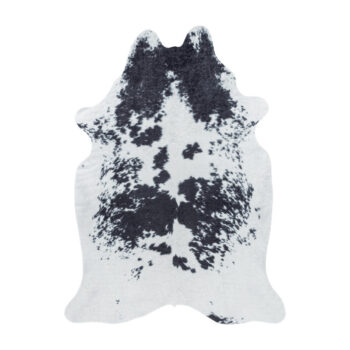 Ayyildiz, Kusový koberec Etosha 4114 black (tvar kožušiny), 100x135 tvar kožešiny, čiernobiela, chodba / predsieň