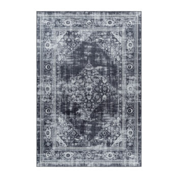 Ayyildiz, Kusový koberec Fiesta 4301 black, 120x170, čiernobiela, chodba / predsieň