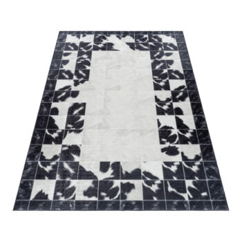 Ayyildiz, Kusový koberec Fiesta 4307 black, 160x230, čiernobiela, chodba / predsieň