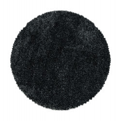 Ayyildiz, Kusový koberec Fluffy Shaggy 3500 anthrazit kruh, 160x160 (priemer) kruh, šedá, obývacia izba