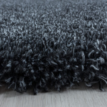 Ayyildiz, Kusový koberec Fluffy Shaggy 3500 anthrazit kruh, 80x80 (priemer) kruh, šedá, obývacia izba