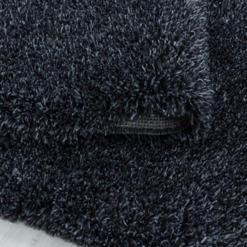 Ayyildiz, Kusový koberec Fluffy Shaggy 3500 anthrazit kruh, 80x80 (priemer) kruh, šedá, obývacia izba