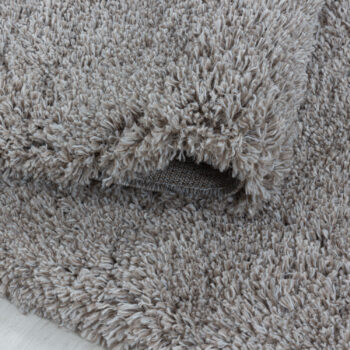 Ayyildiz, Kusový koberec Fluffy Shaggy 3500 beige kruh, 200x200 (priemer) kruh, béžová, obývacia izba