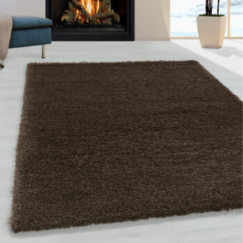 Ayyildiz, Kusový koberec Fluffy Shaggy 3500 brown, 200x290, hnedá, obývacia izba