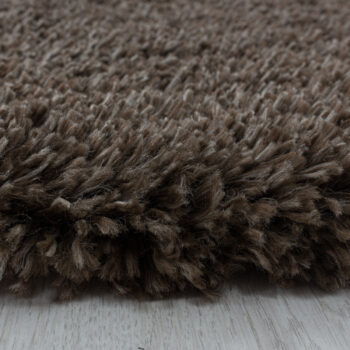 Ayyildiz, Kusový koberec Fluffy Shaggy 3500 brown kruh, 80x80 (priemer) kruh, hnedá, obývacia izba