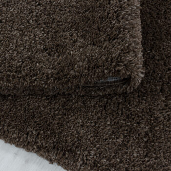 Ayyildiz, Kusový koberec Fluffy Shaggy 3500 brown kruh, 80x80 (priemer) kruh, hnedá, obývacia izba