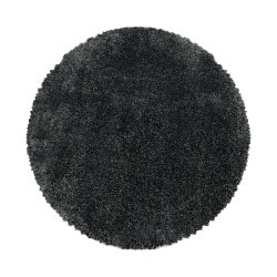 Ayyildiz, Kusový koberec Fluffy Shaggy 3500 grey kruh, 200x200 (priemer) kruh, šedá, obývacia izba