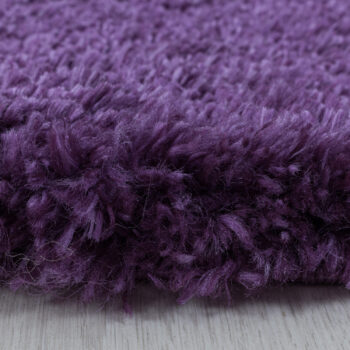 Ayyildiz, Kusový koberec Fluffy Shaggy 3500 lila kruh, 120x120 (priemer) kruh, fialová, obývacia izba