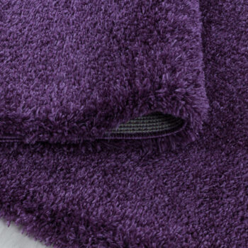 Ayyildiz, Kusový koberec Fluffy Shaggy 3500 lila kruh, 120x120 (priemer) kruh, fialová, obývacia izba