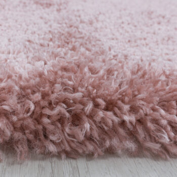 Ayyildiz, Kusový koberec Fluffy Shaggy 3500 rose kruh, 80x80 (priemer) kruh, ružová, obývacia izba