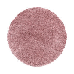 Ayyildiz, Kusový koberec Fluffy Shaggy 3500 rose kruh, 80x80 (priemer) kruh, ružová, obývacia izba