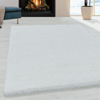 Ayyildiz, Kusový koberec Fluffy Shaggy 3500 white, 160x230, biela, obývacia izba