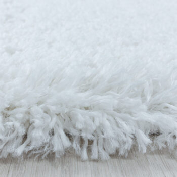 Ayyildiz, Kusový koberec Fluffy Shaggy 3500 white kruh, 80x80 (priemer) kruh, biela, obývacia izba