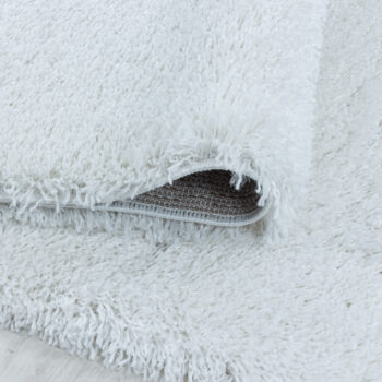 Ayyildiz, Kusový koberec Fluffy Shaggy 3500 white kruh, 80x80 (priemer) kruh, biela, obývacia izba