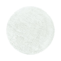 Ayyildiz, Kusový koberec Fluffy Shaggy 3500 white kruh, 80x80 (priemer) kruh, biela, obývacia izba