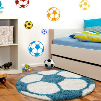 Ayyildiz, Kusový koberec Fun 6001 Türkis, 100x100 (priemer) kruh, modrá, detská izba