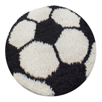 Ayyildiz, Kusový koberec Fun 6001 black, 100x100 (priemer) kruh, šedá, detská izba