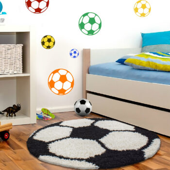 Ayyildiz, Kusový koberec Fun 6001 black, 120x120 (priemer) kruh, šedá, detská izba