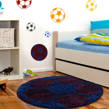 Ayyildiz, Kusový koberec Fun 6001 navy, 100x100 (priemer) kruh, modrá, detská izba