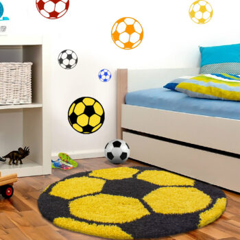 Ayyildiz, Kusový koberec Fun 6001 yellow, 120x120 (priemer) kruh, žltá, detská izba