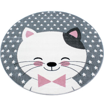 Ayyildiz, Kusový koberec Kids 550 pink kruh, 160x160 (priemer) kruh, ružová, detská izba