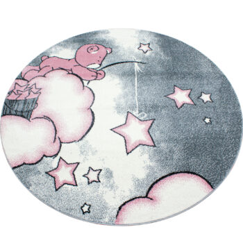Ayyildiz, Kusový koberec Kids 580 pink kruh, 160x160 (priemer) kruh, ružová, detská izba