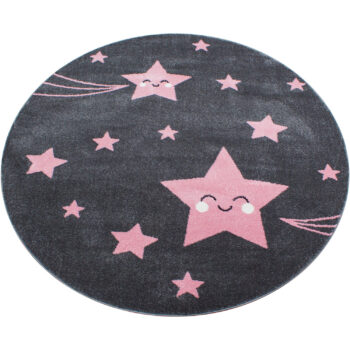 Ayyildiz, Kusový koberec Kids 610 pink kruh, 120x120 (priemer) kruh, ružová, detská izba
