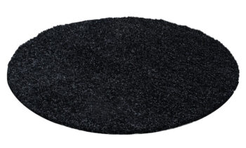 Ayyildiz, Kusový koberec Life Shaggy 1500 antra kruh, 80x80 (priemer) kruh, šedá, obývacia izba