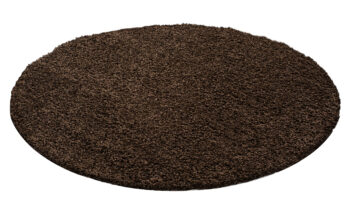 Ayyildiz, Kusový koberec Life Shaggy 1500 brown kruh, 80x80 (priemer) kruh, hnedá, obývacia izba