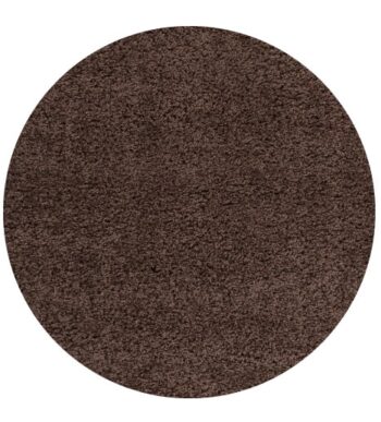 Ayyildiz, Kusový koberec Life Shaggy 1500 brown kruh, 80x80 (priemer) kruh, hnedá, obývacia izba
