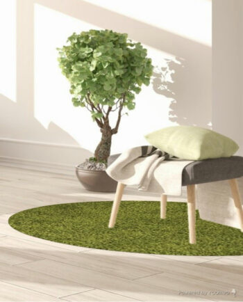 Ayyildiz, Kusový koberec Life Shaggy 1500 green kruh, 120x120 (priemer) kruh, zelená, spálňa