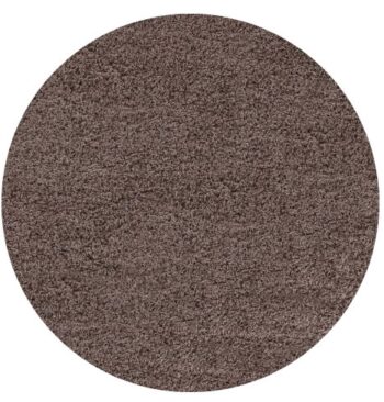 Ayyildiz, Kusový koberec Life Shaggy 1500 mocca kruh, 120x120 (priemer) kruh, hnedá, spálňa