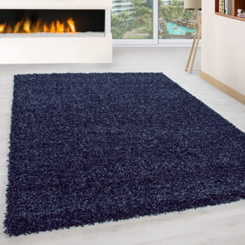 Ayyildiz, Kusový koberec Life Shaggy 1500 navy, 100x200, modrá, obývacia izba