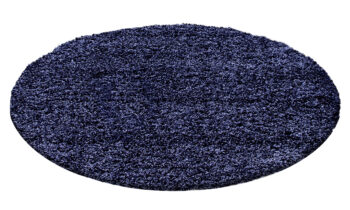 Ayyildiz, Kusový koberec Life Shaggy 1500 navy kruh, 200x200 (priemer) kruh, modrá, obývacia izba