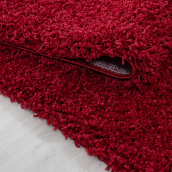 Ayyildiz, Kusový koberec Life Shaggy 1500 red kruh, 200x200 (priemer) kruh, červená, obývacia izba