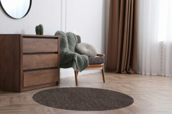 Ayyildiz, Kusový koberec Life Shaggy 1500 taupe kruh, 80x80 (priemer) kruh, hnedá, obývacia izba