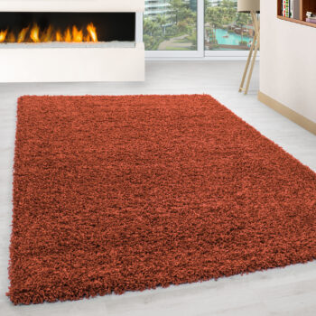 Ayyildiz, Kusový koberec Life Shaggy 1500 terra, 100x200, oranžová, obývacia izba