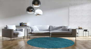 Ayyildiz, Kusový koberec Life Shaggy 1500 tyrkys kruh, 80x80 (priemer) kruh, modrá, spálňa