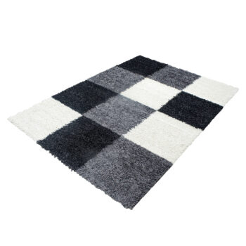 Ayyildiz, Kusový koberec Life Shaggy 1501 black, 120x170, čiernobiela, obývacia izba
